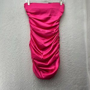 Fashion Nova Dress Women's Sz S Pink Bodycon Tube Strapless Ruched. Gorgeous!